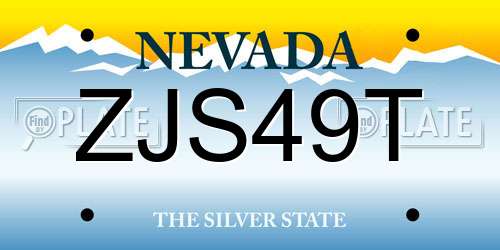 ZJS49T Nevada License Plate
