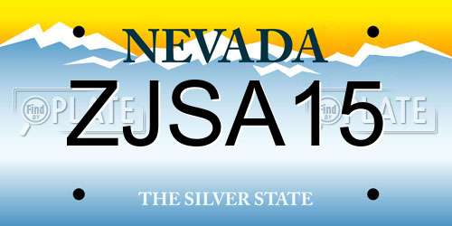 ZJSA15 Nevada License Plate