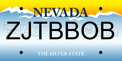 ZJTBBOB Nevada License Plate