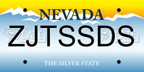 ZJTSSDS Nevada License Plate