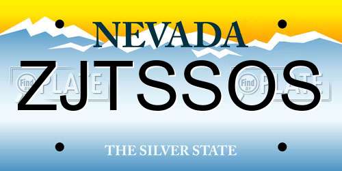 ZJTSSOS Nevada License Plate