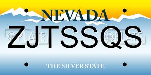 ZJTSSQS Nevada License Plate