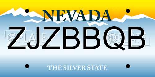 ZJZBBQB Nevada License Plate