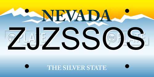 ZJZSSOS Nevada License Plate