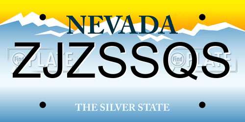 ZJZSSQS Nevada License Plate