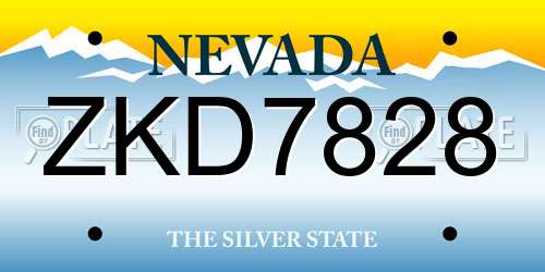 ZKD7828 Nevada License Plate