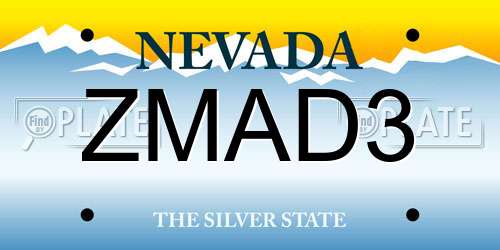 ZMAD3 Nevada License Plate