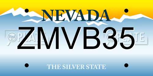 ZMVB35 Nevada License Plate