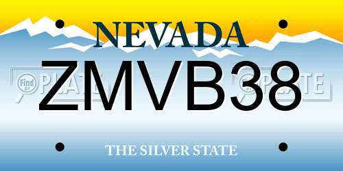 ZMVB38 Nevada License Plate