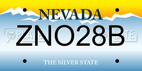 ZNO28B Nevada License Plate