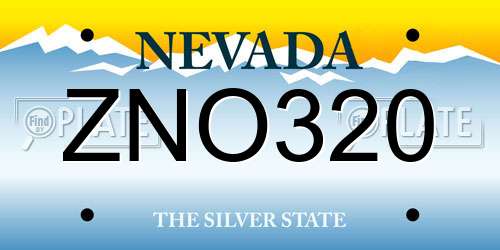 ZNO320 Nevada License Plate