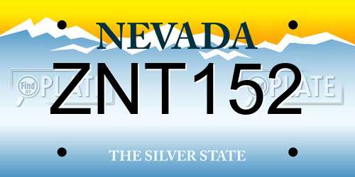 ZNT152 Nevada License Plate
