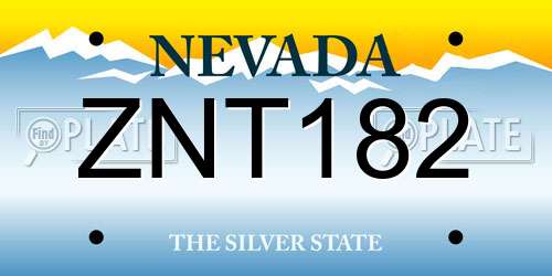 ZNT182 Nevada License Plate