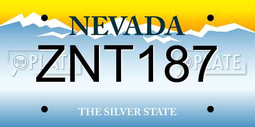 ZNT187 Nevada License Plate