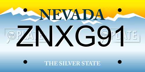 ZNXG91 Nevada License Plate