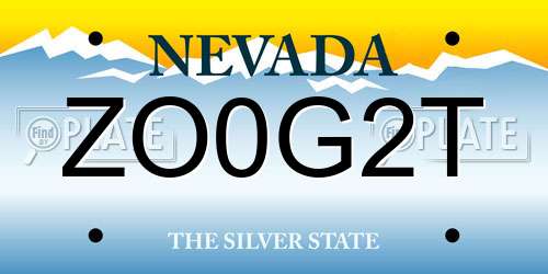 ZO0G2T Nevada License Plate