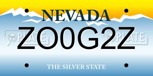 ZO0G2Z Nevada License Plate