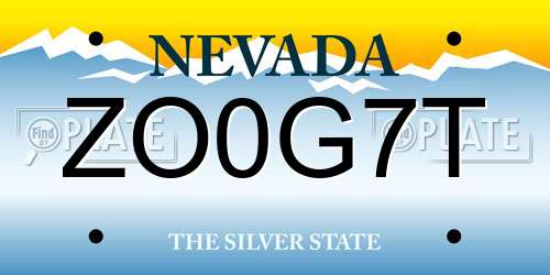ZO0G7T Nevada License Plate