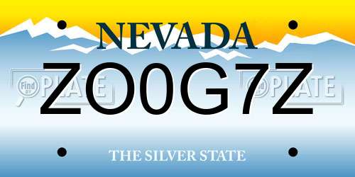ZO0G7Z Nevada License Plate
