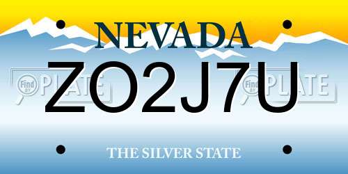 ZO2J7U Nevada License Plate