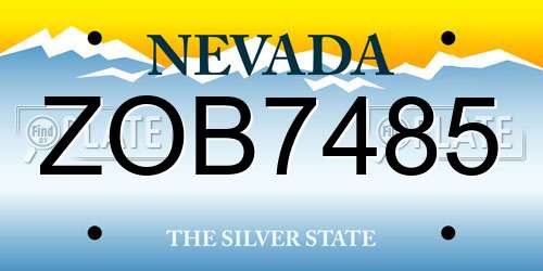 ZOB7485 Nevada License Plate
