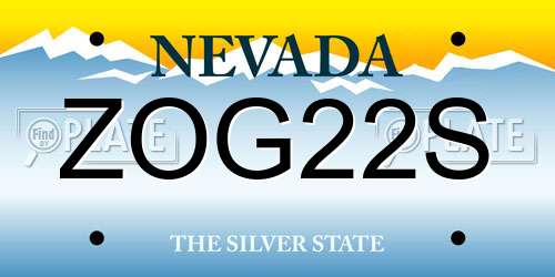 ZOG22S Nevada License Plate