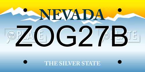 ZOG27B Nevada License Plate