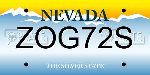 ZOG72S Nevada License Plate
