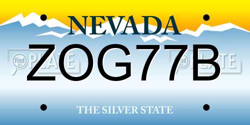 ZOG77B Nevada License Plate