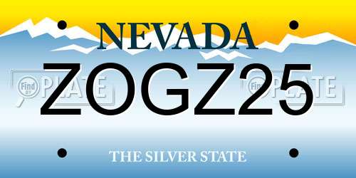 ZOGZ25 Nevada License Plate