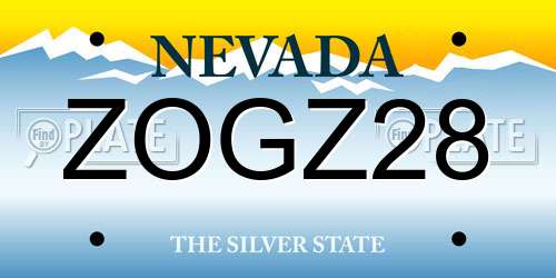 ZOGZ28 Nevada License Plate