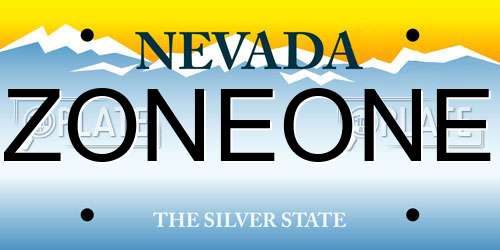 ZONEONE Nevada License Plate