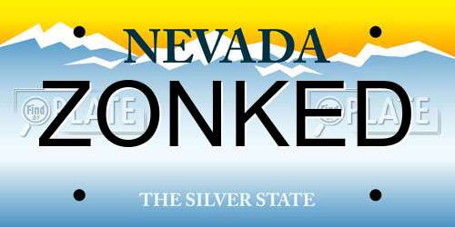 ZONKED Nevada License Plate