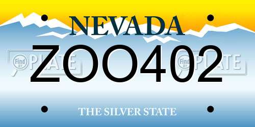 ZOO402 Nevada License Plate