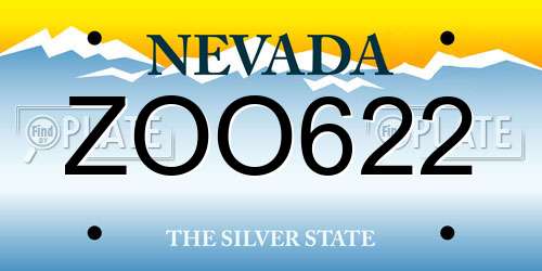 ZOO622 Nevada License Plate