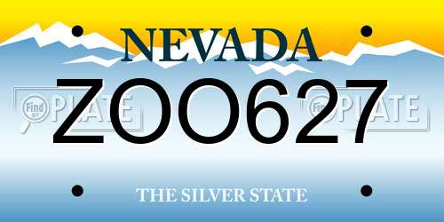 ZOO627 Nevada License Plate