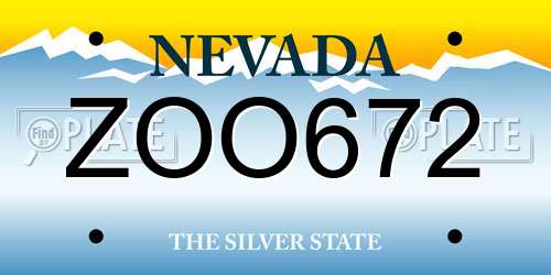 ZOO672 Nevada License Plate