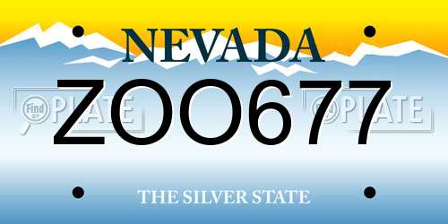 ZOO677 Nevada License Plate