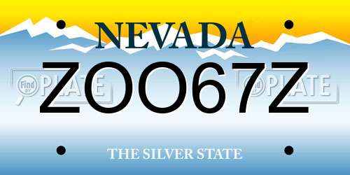ZOO67Z Nevada License Plate