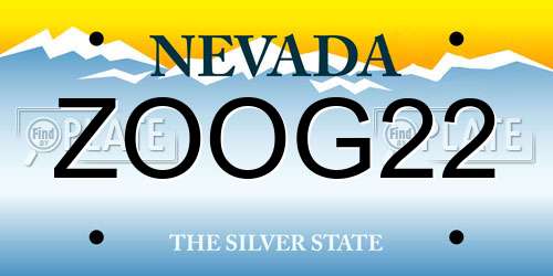 ZOOG22 Nevada License Plate