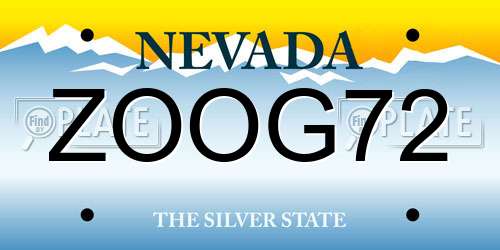 ZOOG72 Nevada License Plate