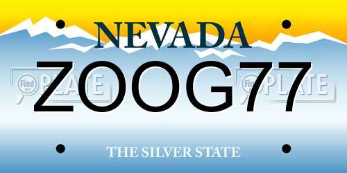 ZOOG77 Nevada License Plate
