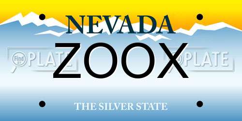 ZOOX Nevada License Plate