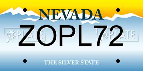 ZOPL72 Nevada License Plate
