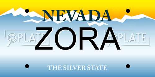 ZORA Nevada License Plate