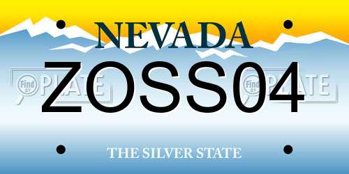 ZOSS04 Nevada License Plate
