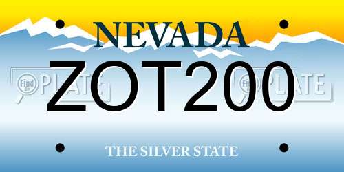 ZOT200 Nevada License Plate