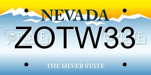ZOTW33 Nevada License Plate