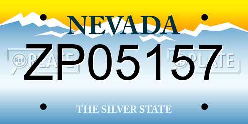 ZP05157 Nevada License Plate
