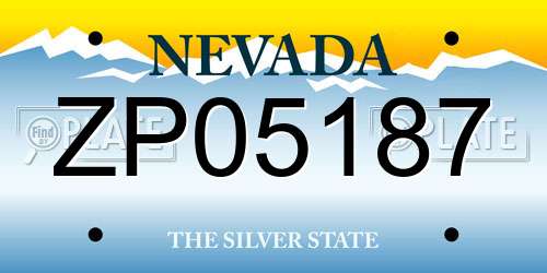 ZP05187 Nevada License Plate